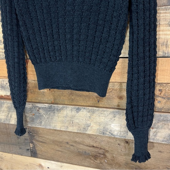 Free People Crazy in Love Off the Shoulder Pullover Knit Sweater Black - Picture 4 of 8